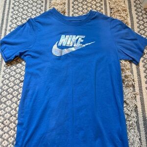 Nike Blue Tee with Iridescent Holographic Logo